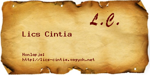 Lics Cintia névjegykártya